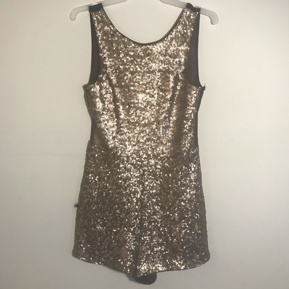 Sequined gold romper